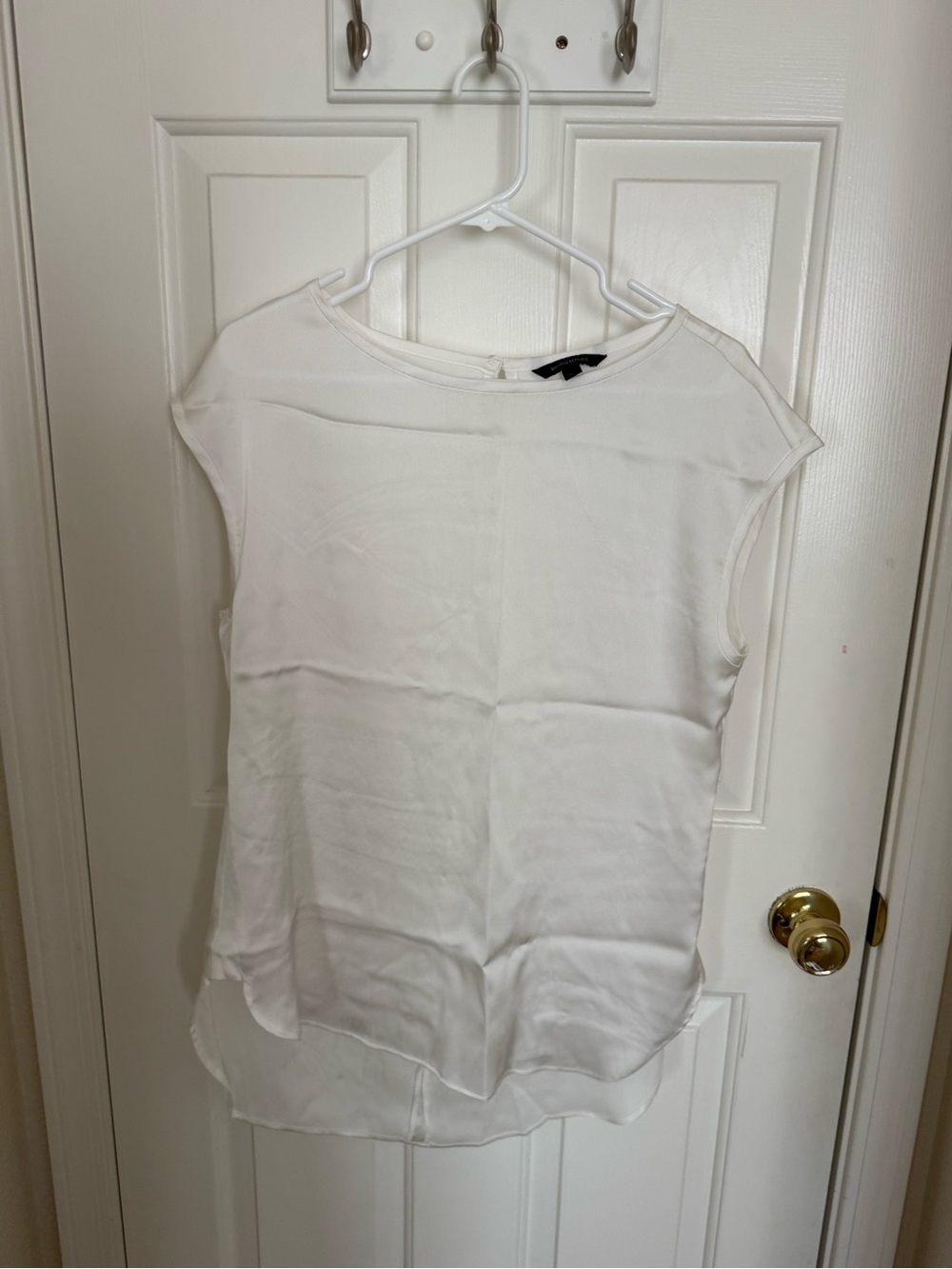 Banana Republic White Chiffon Layered Sleeveless Top